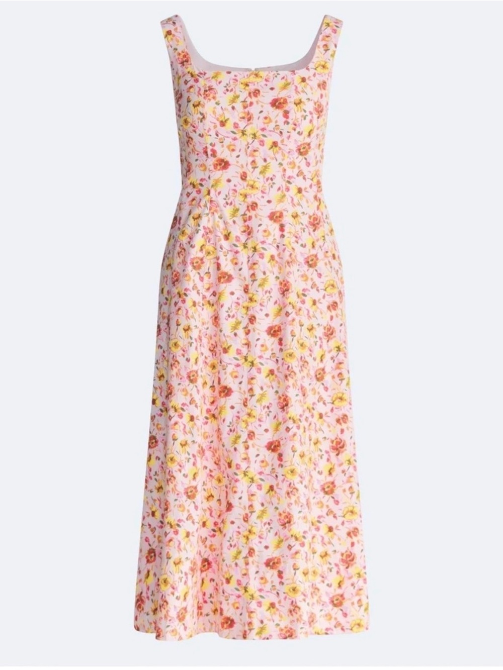 Pink Floral A-Line Maxi Dress